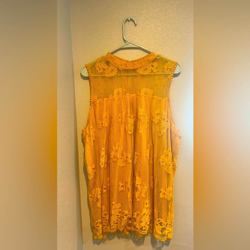 Yellow Blouse with beautiful Hints of yellow lace